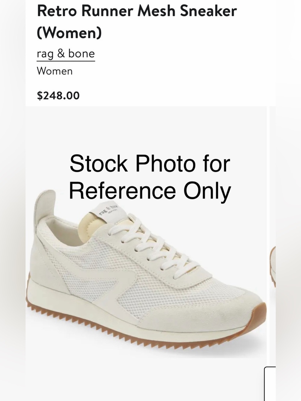 rag & bone Off-White Retro Runner Mesh Sneaker 38.5